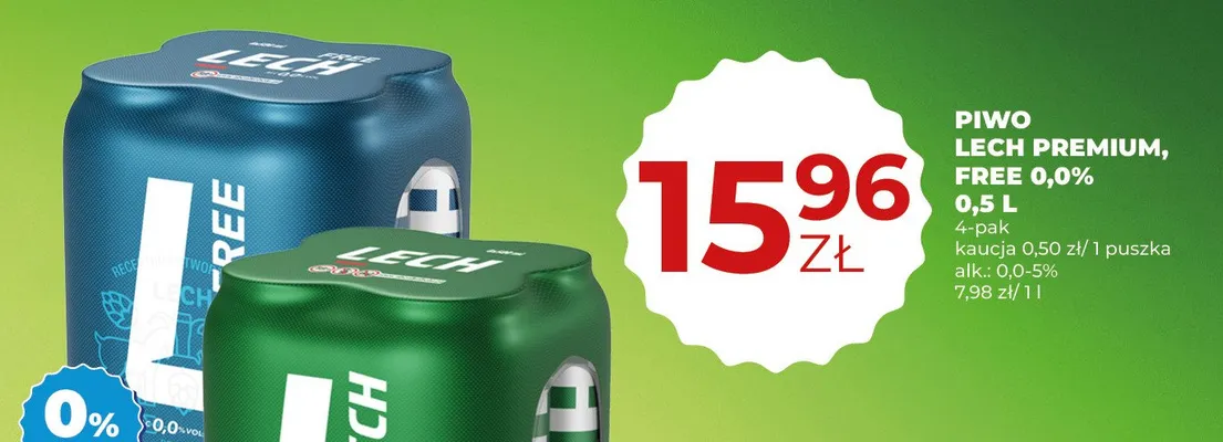 Piwo Lech Premium promocja w Duży Ben