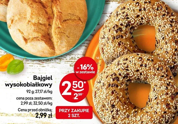 Bajgiel wysokobiałkowy promocja w Żabka