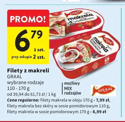 Filety z makreli w sosie pomidorowym Graal promocja w Intermarche