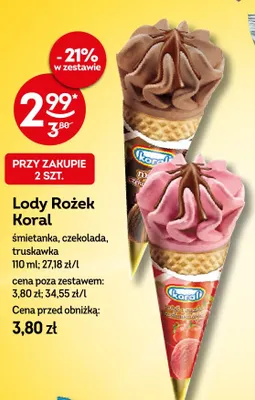 Lody Rożek truskawka promocja w Żabka