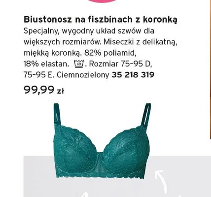 Biustonosz na fiszbinach z koronką Tchibo promocja w Tchibo