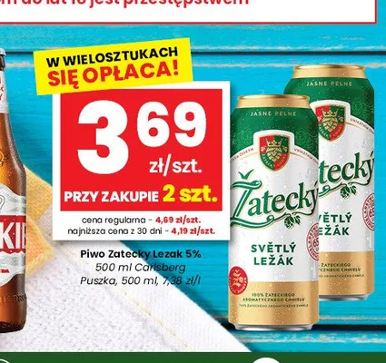 Piwo Zatecky Lezak promocja w emma MARKET