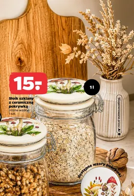Słoik szklany z ceramiczną pokrywką 1 l promocja w Netto