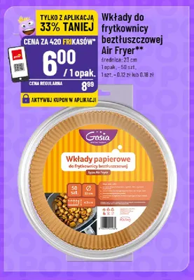 Wkłady do frytkownicy beztłuszczowej Gosia 23 cm promocja w POLOmarket
