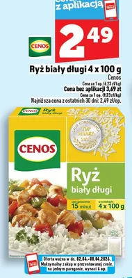 Ryż biały długi 4 x 100 g promocja w TOPAZ