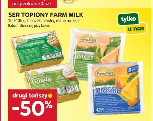 Ser topiony w plastrach Gouda Farm Milk promocja w Stokrotka
