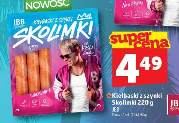 Kiełbaski z szynki Skolimki JBB Bałdyga promocja w TOPAZ