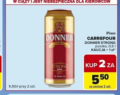 Piwo Carrefour Donner Strong promocja w Carrefour Express