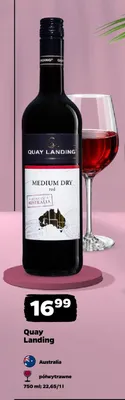 Wino czerwone półwytrawne Quay Landing Medium Dry promocja w Netto