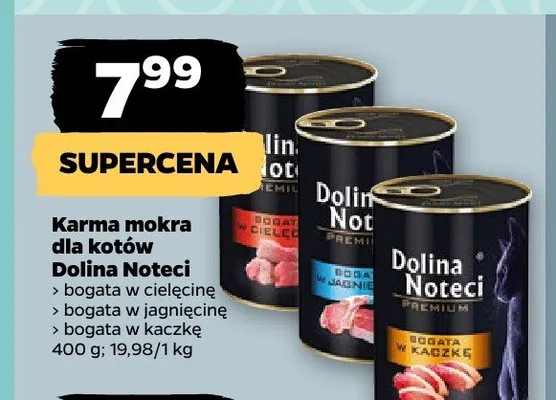 Karma mokra dla kotów Dolina Noteci Premium bogata w jagnięcinę promocja w Netto