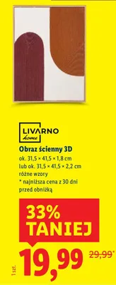 Obraz ścienny 3D LIVARNO home promocja w Lidl
