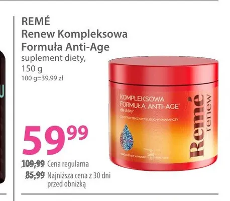 Suplement diety Remé Renew Kompleksowa Formuła Anti-Age promocja w Hebe