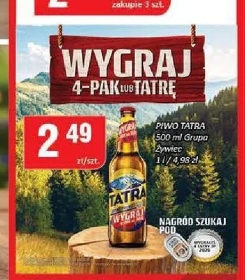 Piwo Tatra Jasne Pełne promocja w Chorten