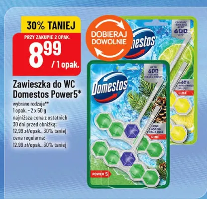Zawieszka do WC Domestos Power5 promocja w POLOmarket