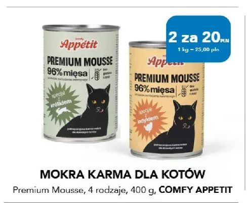 Mokra karma dla kotów Premium Mousse COMFY APPETIT promocja w Aquael zoo