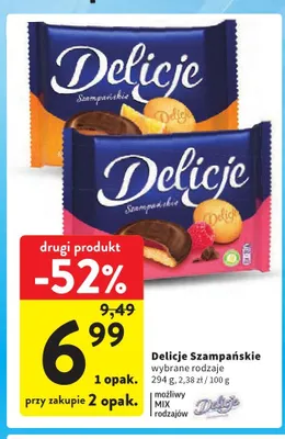 Biszkopty Delicje Szampańskie promocja w Intermarche