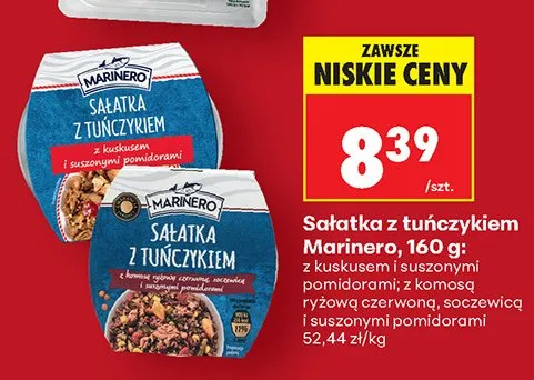 Sałatka z tuńczykiem z komosą ryżową czerwoną, soczewicą i suszonymi pomidorami Marinero promocja w Biedronka
