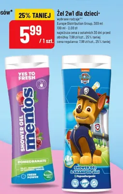 Żel 2w1 dla dzieci  promocja w POLOmarket