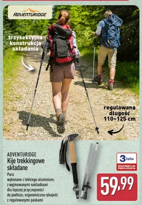 Kije trekkingowe składane ADVENTURIDGE promocja w Aldi