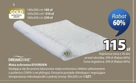 Mata ochronna Dreamzone Efjorden promocja w Jysk