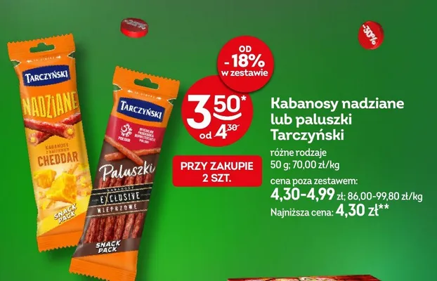 Kabanosy nadziane lub paluszki różne rodzaje promocja w Żabka
