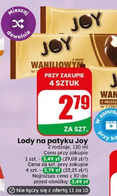 Lody na patyku Joy promocja w Dino