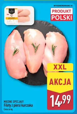 Filety z piersi kurczaka Mięsne Specjały promocja w Aldi