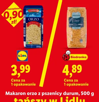 Makaron orzo z pszenicy durum Combino promocja w Lidl