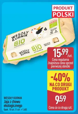 Jaja z chowu ekologicznego Wesoły Kurnik promocja w Aldi