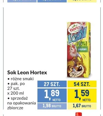 Sok Leon Hortex promocja w Makro