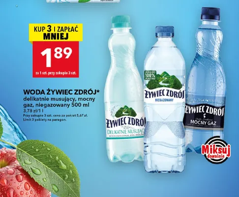 Woda gazowana Żywiec Zdrój mocny gaz promocja w LEWIATAN