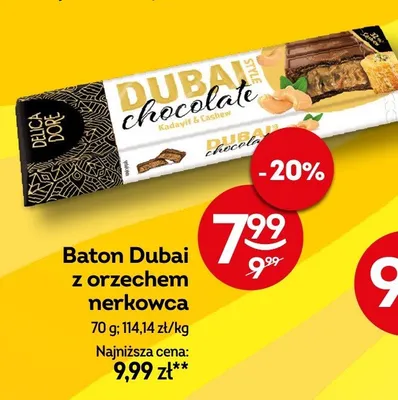Baton Dubai z orzechem nerkowca promocja w Żabka