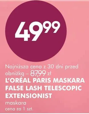 Maskara L'OREAL PARIS MASKARA FALSE LASH TELESCOPIC EXTENSIONIST promocja w Makro