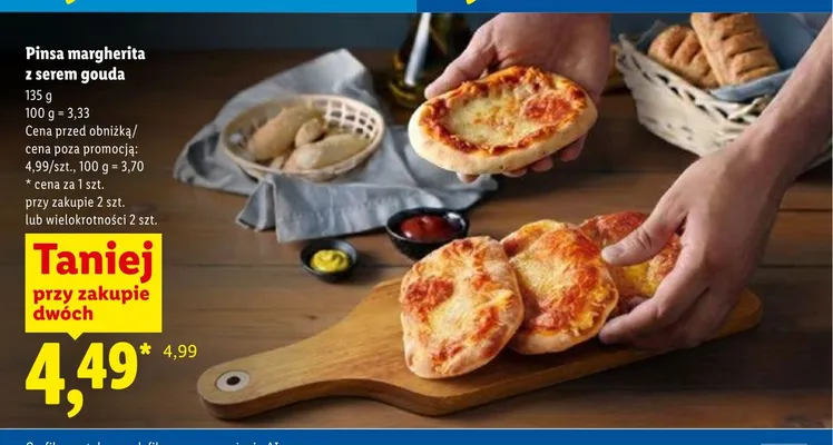 Pinsa margherita z serem gouda promocja w Lidl