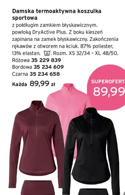 Damska termoaktywna koszulka sportowa promocja w Tchibo