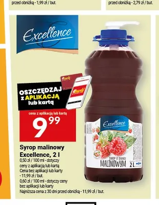 Syrop o smaku malinowym Excellence 2 l promocja w Twój Market