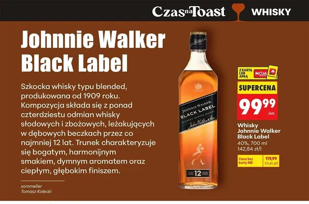 Whisky Johnnie Walker Black Label promocja w Biedronka