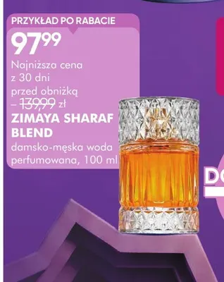 Damsko-męska woda perfumowana Zimaya Sharaf Blend promocja w Super-Pharm