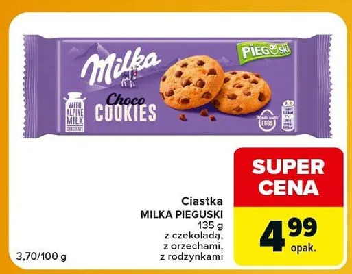 Ciastka Milka Pieguski z orzechami promocja w Carrefour Express