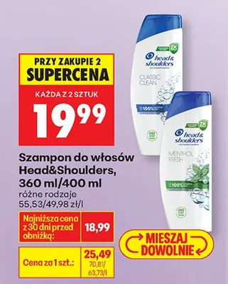 Szampon do włosów Head&Shoulders Classic Clean promocja w Biedronka
