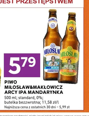 Piwo bezalkoholowe Miłosław & Makłowicz Arcy IPA Mandarynka promocja w Stokrotka