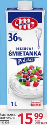 Śmietanka UHT 36% Mlekovita 1l promocja w Selgros