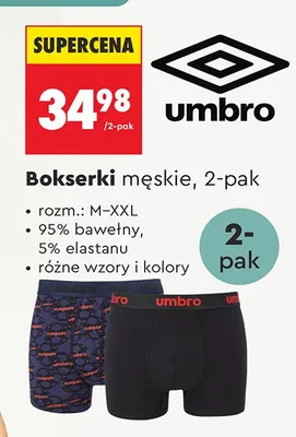 Bokserki męskie Umbro 2-pak promocja w Biedronka
