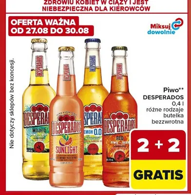 Piwo bezalkoholowe Desperados Lemon promocja w Carrefour Market