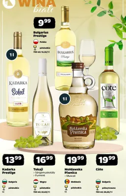 Wino białe Mołdawska Piwnica Muscat półsłodkie promocja w Netto
