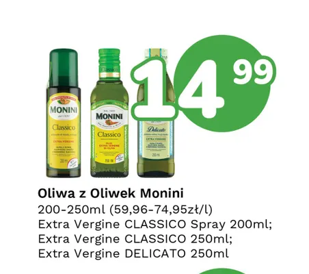 Oliwa z oliwek Extra Vergine Classico Spray Monini promocja w Limonka