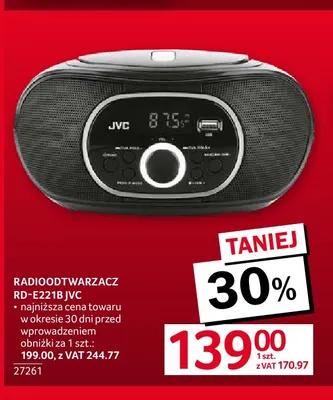 Radioodtwarzacz RD-E221B Jvc promocja w Selgros