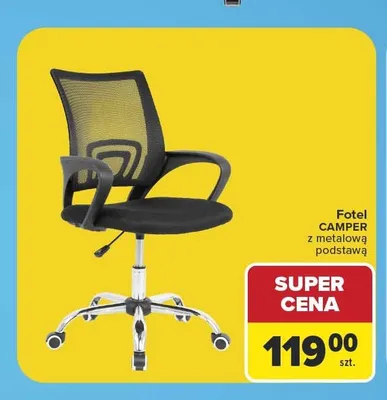 Fotel CAMPER z metalową podstawą promocja w Carrefour
