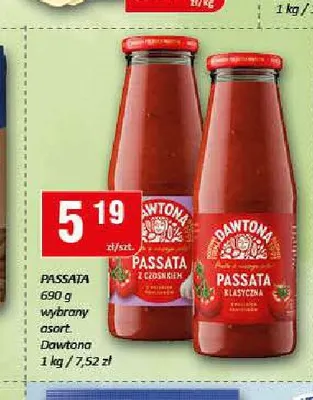 Passata pomidorowa z czosnkiem Dawtona promocja w Chorten