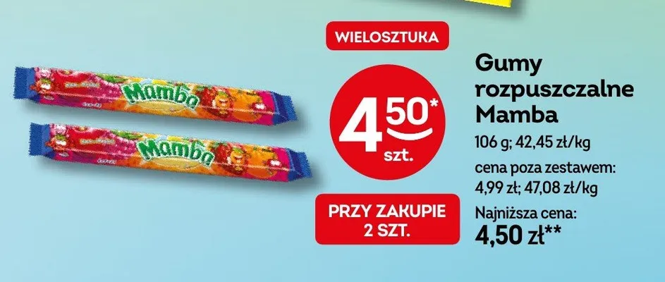 Gumy rozpuszczalne Mamba promocja w Żabka